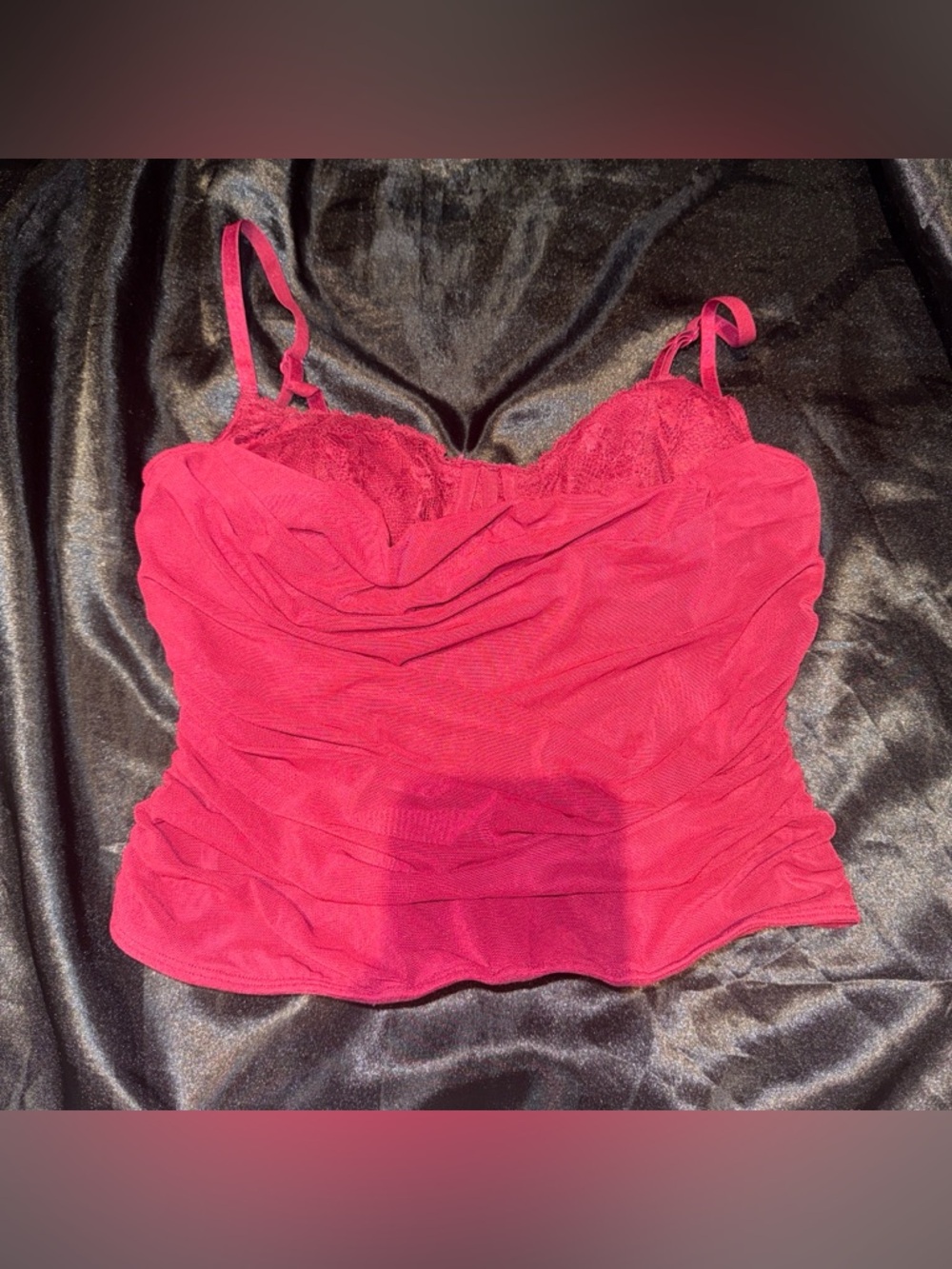 Garage Red Lace Bustier Tank Top